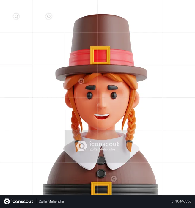 Fille de Thanksgiving  3D Icon