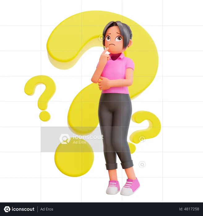 Fille faisant une pensée créative  3D Icon