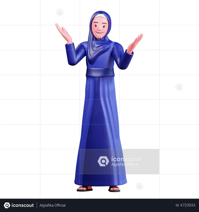 Fille islamique  3D Illustration