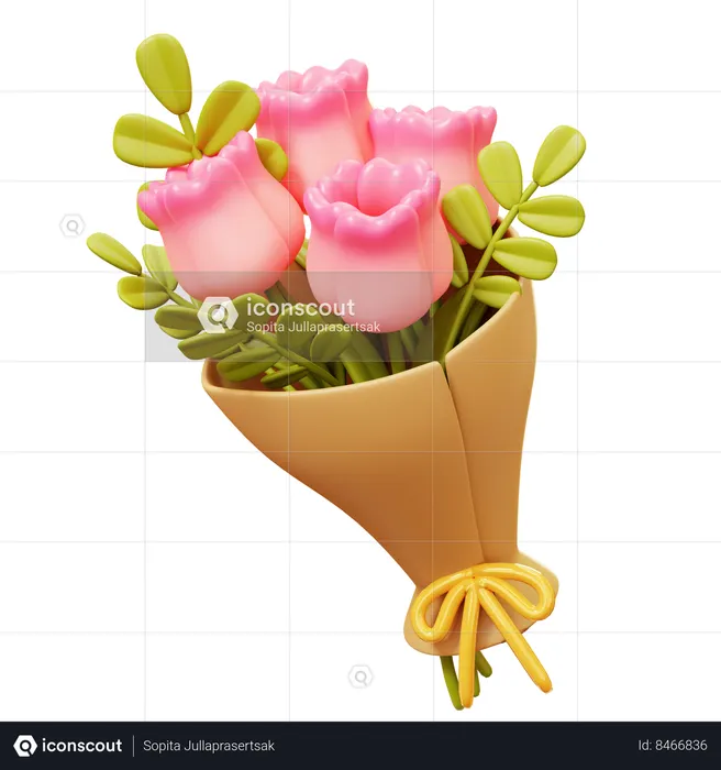 Bouquet de tulipes  3D Icon