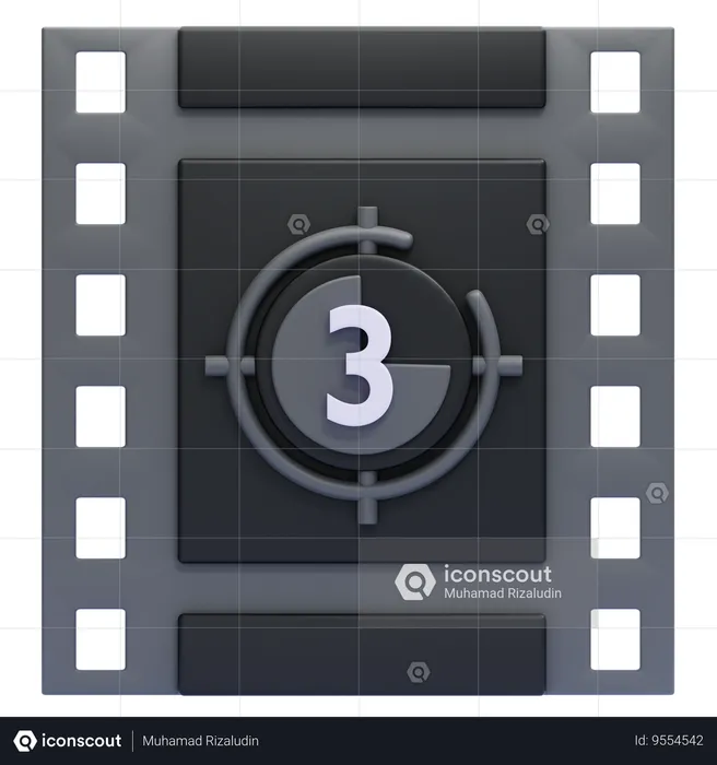 Film Countdown Time  3D Icon