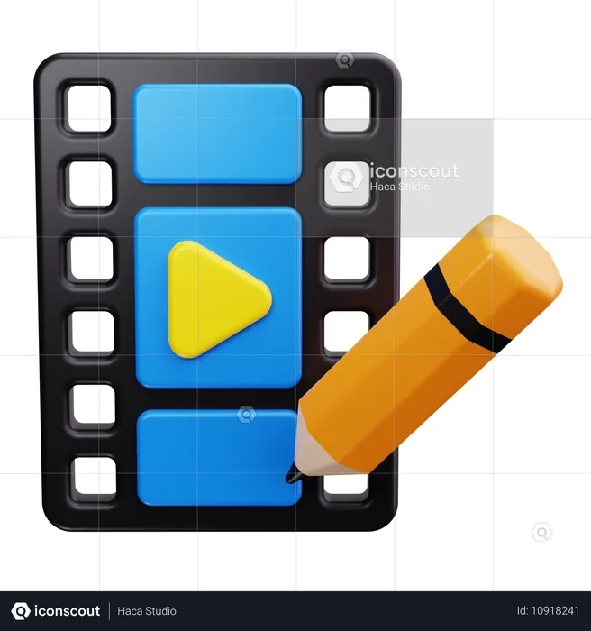 Film Editing  3D Icon