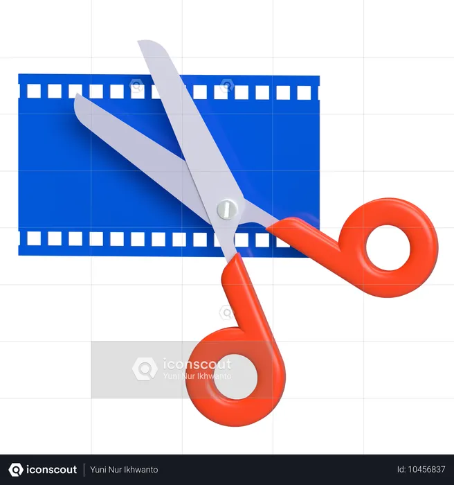 Film Editing With Scissors  3D Icon