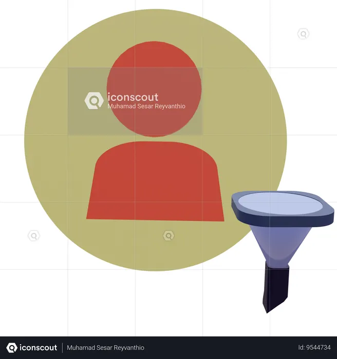 Filter Account  3D Icon