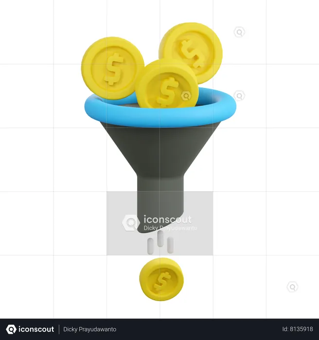 Filter money  3D Icon