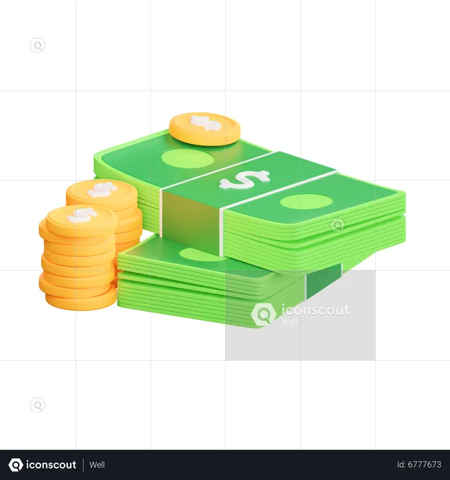 Dinheiro Financeiro  3D Icon