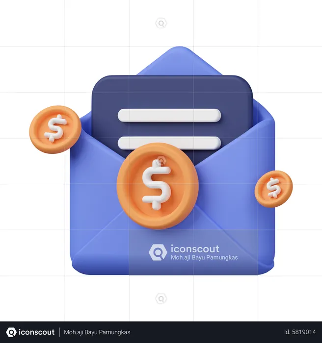 Correio financeiro  3D Icon