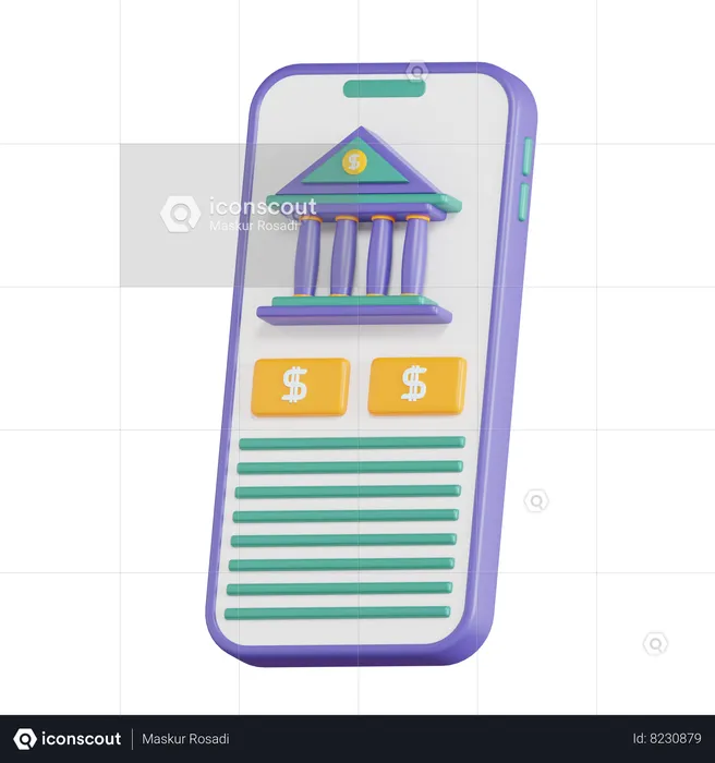 Finanças móveis  3D Icon