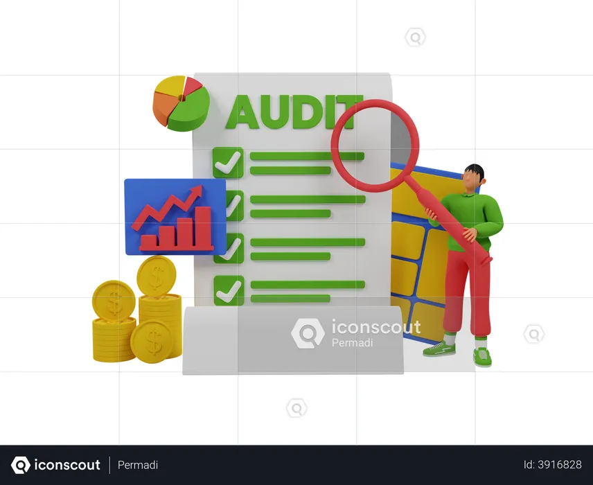 Finance audit  3D Illustration