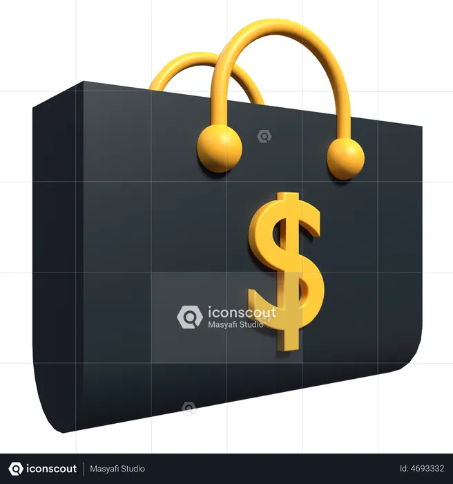 Finance Bag  3D Illustration