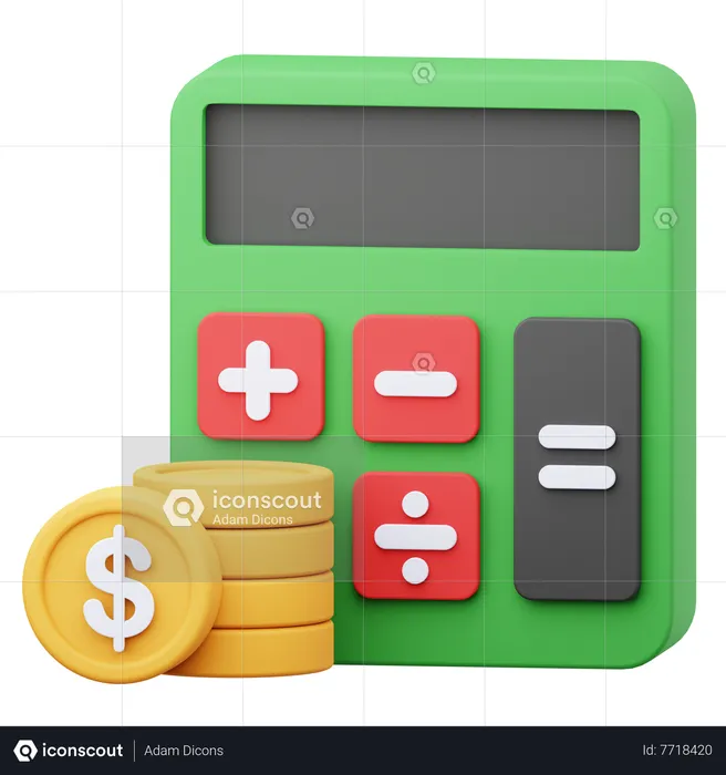 Finance Calculate  3D Icon