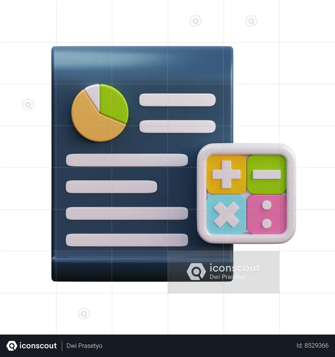 Finance Calculation  3D Icon