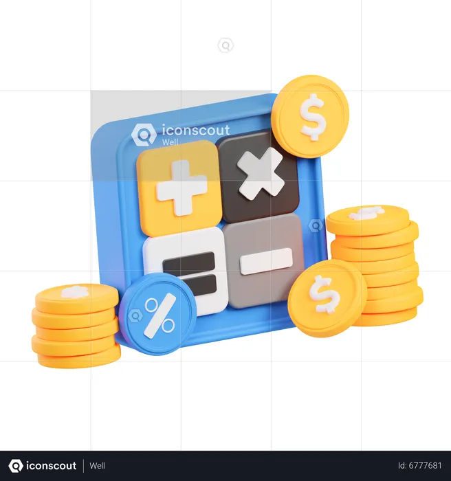 Finance Calculator  3D Icon