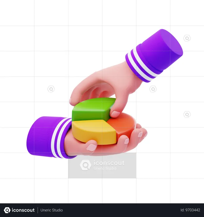 Finance chart Hand Gesture  3D Icon