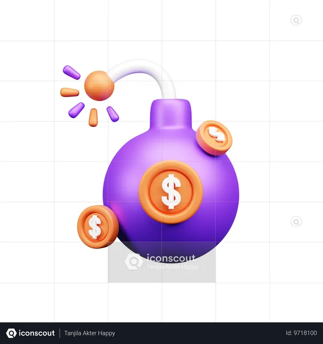 金融危機  3D Icon