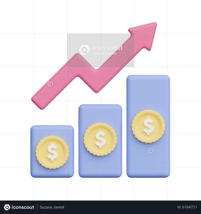 Financer la croissance  3D Icon