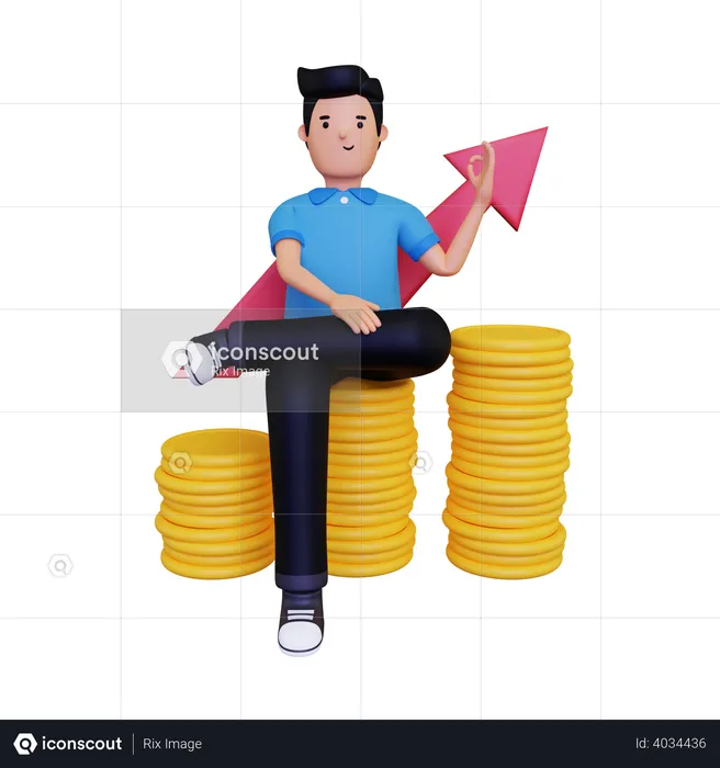 Finance growth  3D Illustration