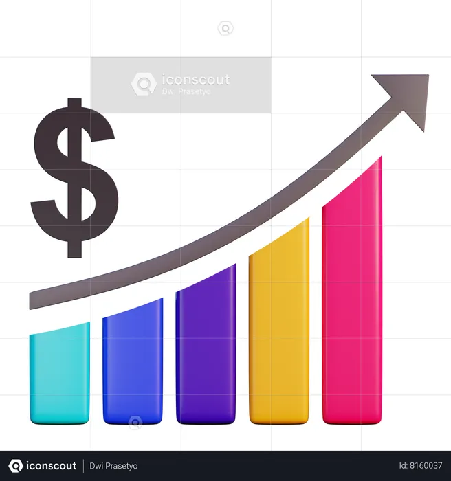 Finance Growth Chart  3D Icon