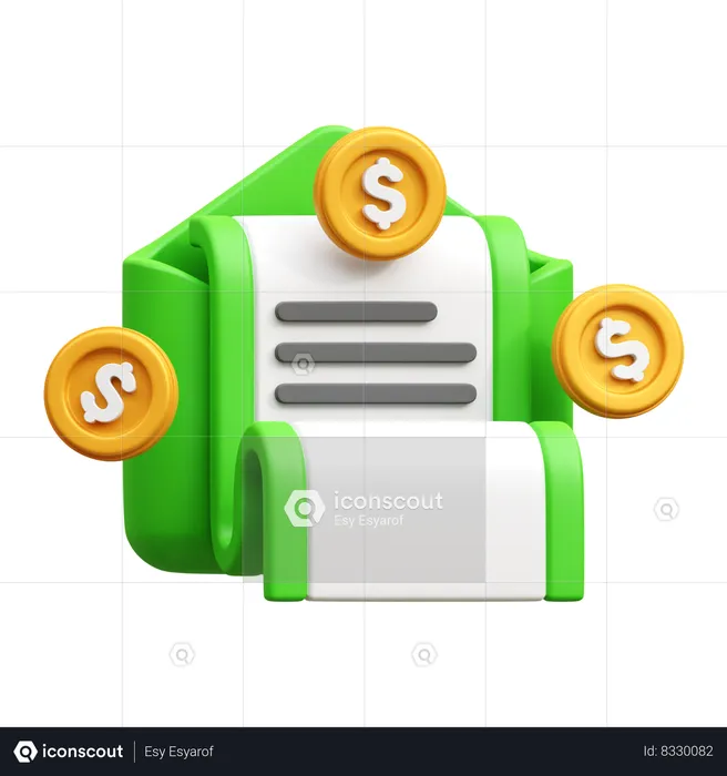 Courrier financier  3D Icon