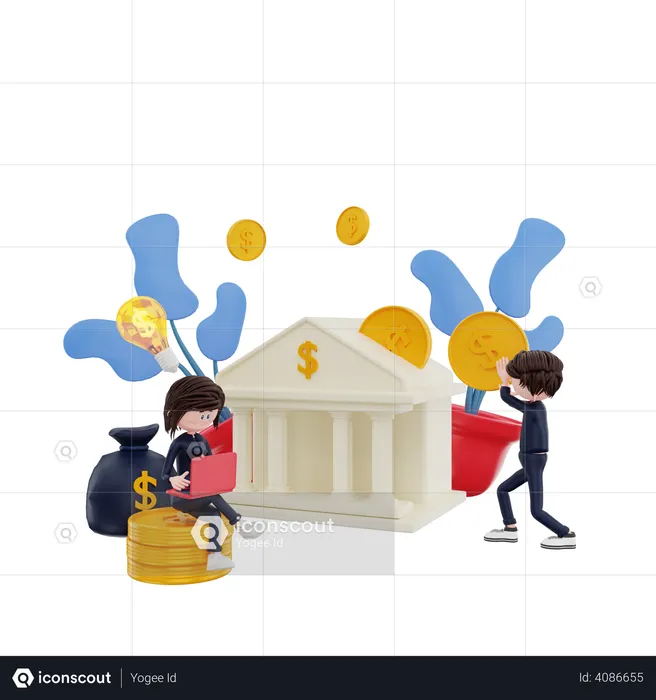 Finance Management  3D Illustration