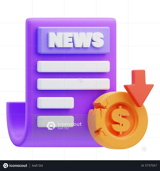 Finance News  3D Icon