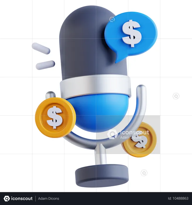 Finance Podcast  3D Icon