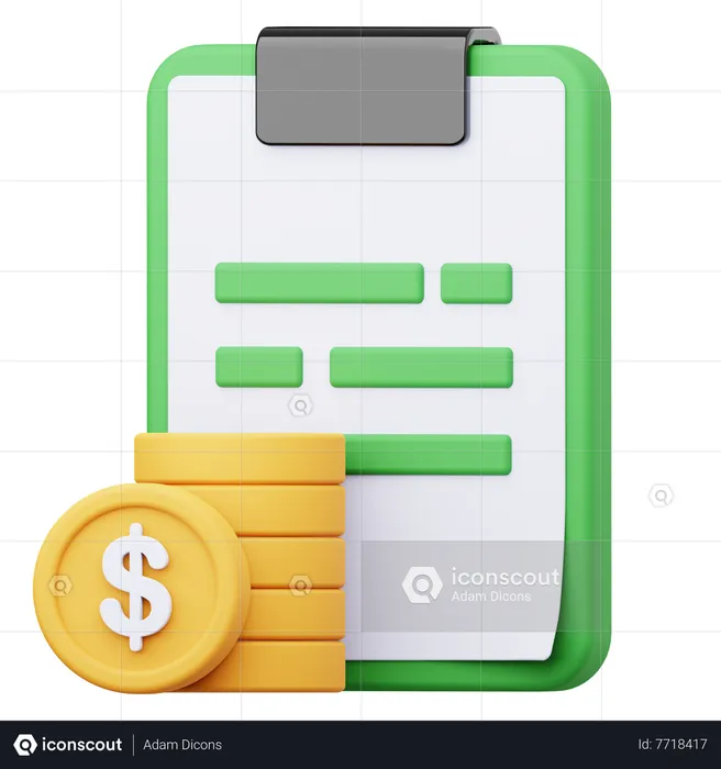 Finance Report  3D Icon