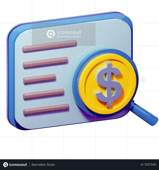 Finance Search  3D Icon