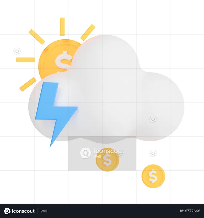 Finance Storm  3D Icon
