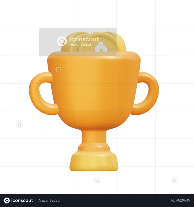 Finance Trophy  3D Illustration