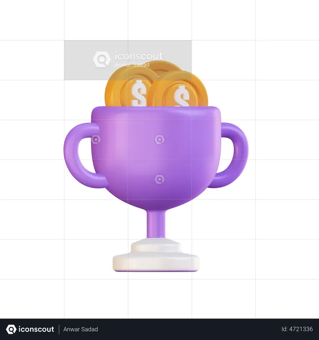 Finance Trophy  3D Illustration
