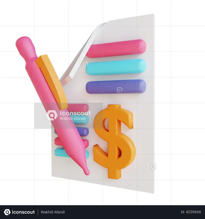 Budget des finances  3D Illustration