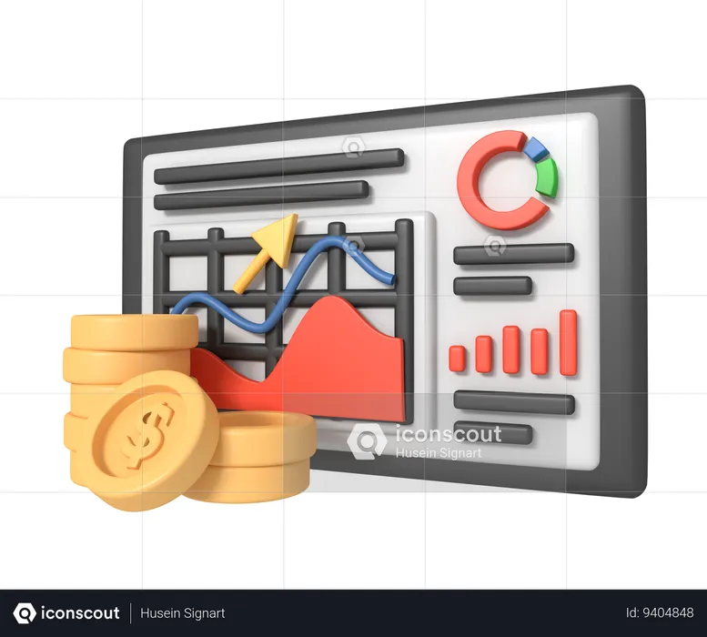 Financial analysis  3D Icon