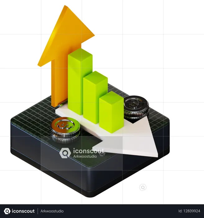 Financial Analytics  3D Icon