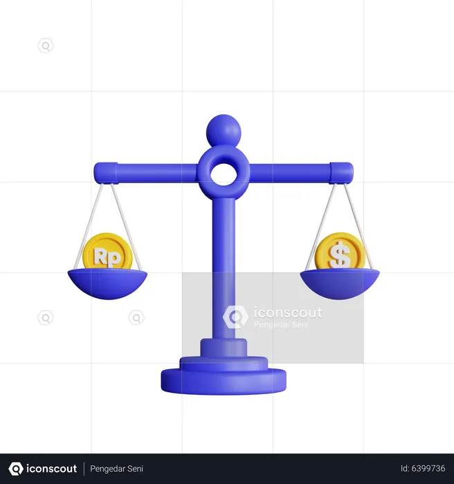 Financial Balance Scale  3D Icon