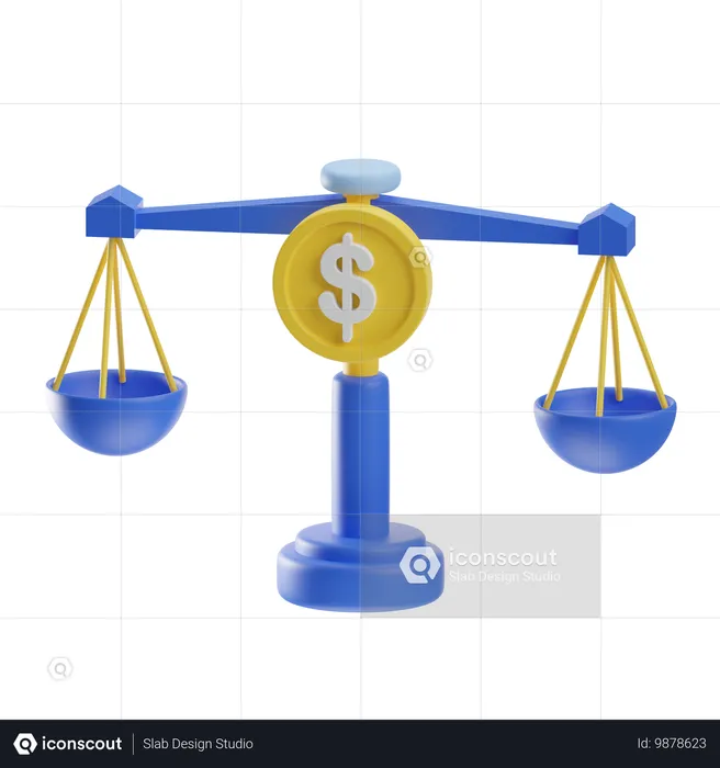 Financial Balance Scale  3D Icon