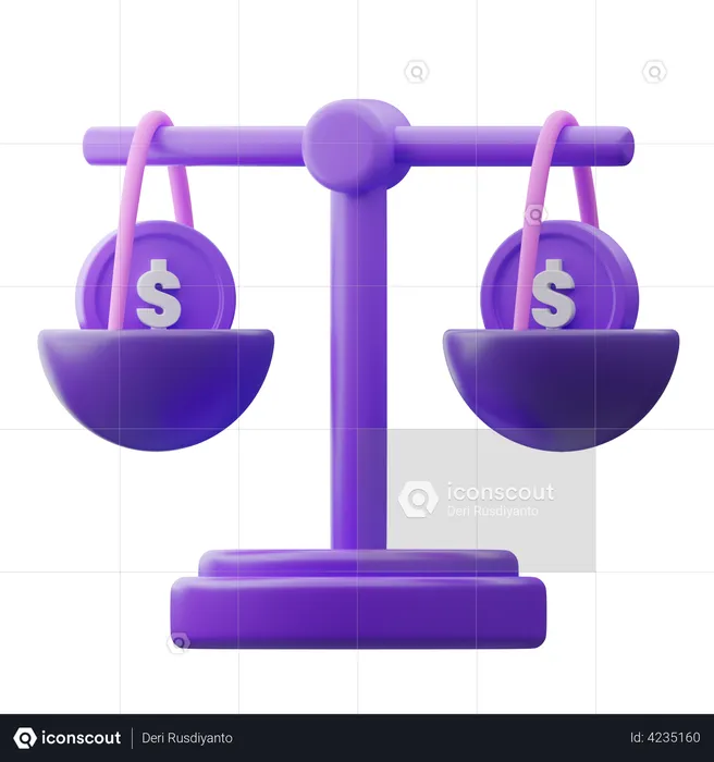 Financial Balance Scale  3D Illustration