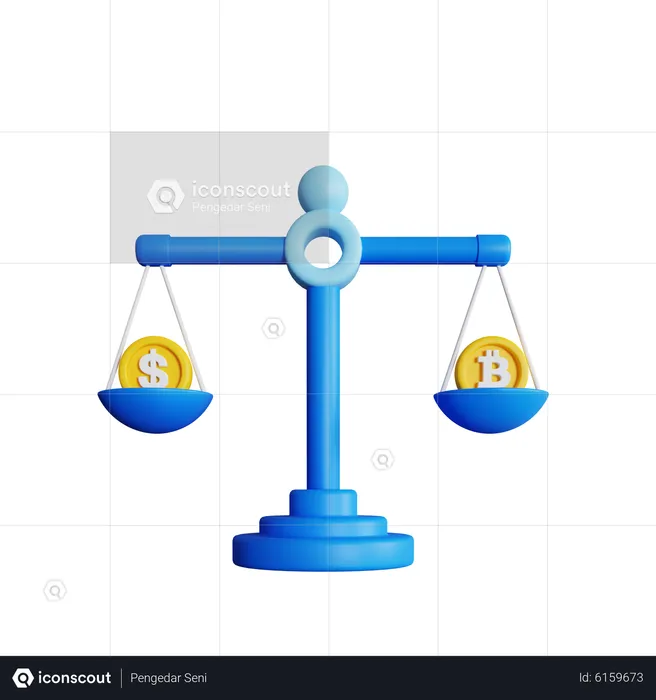Financial Balance Scale  3D Icon