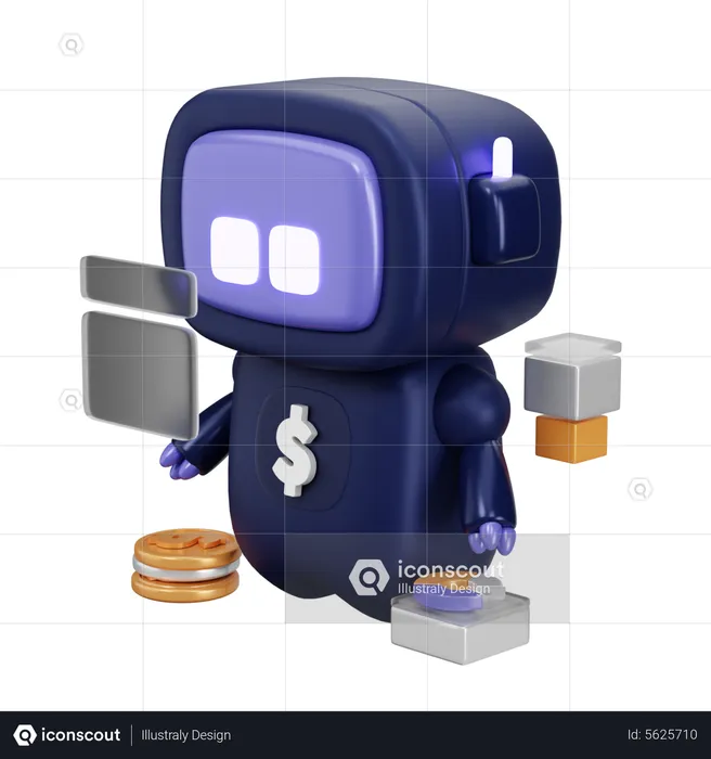 Financial Bot  3D Icon