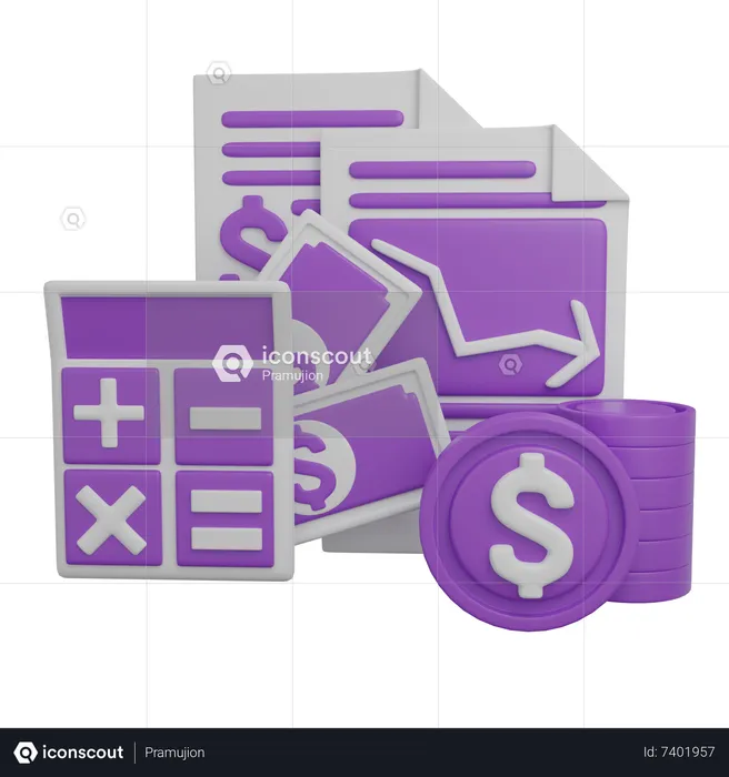 Financial Calculation  3D Icon