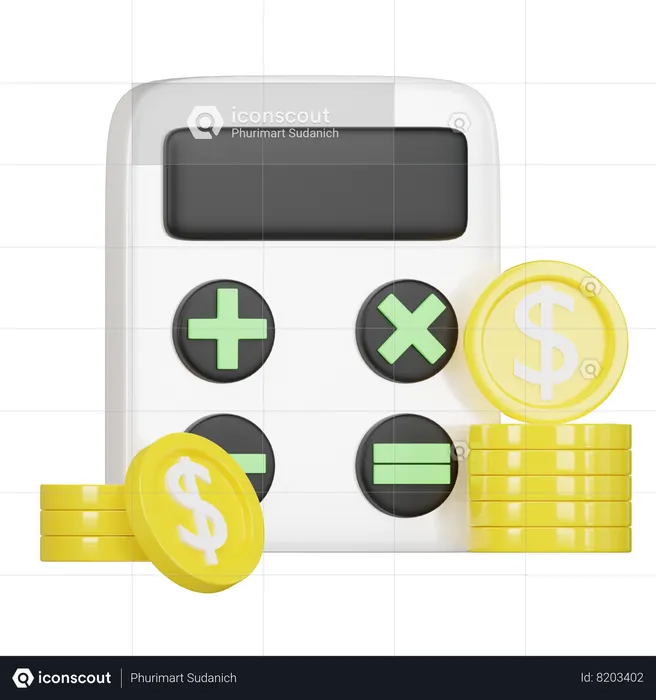 Financial Calculator  3D Icon