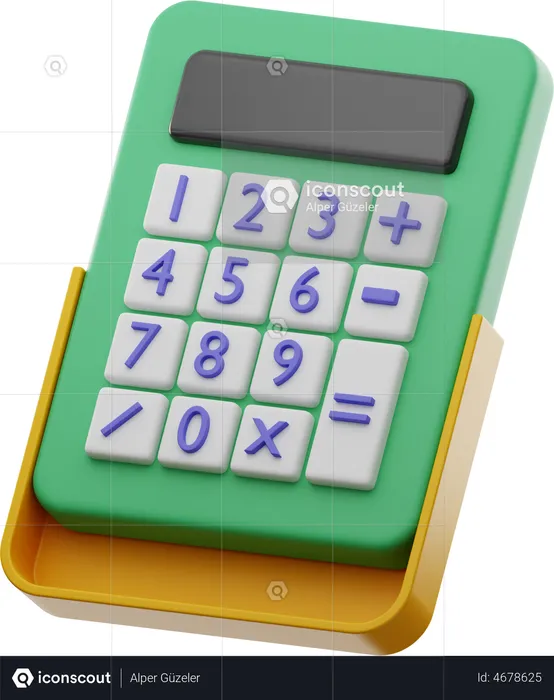 Financial Calculator  3D Illustration