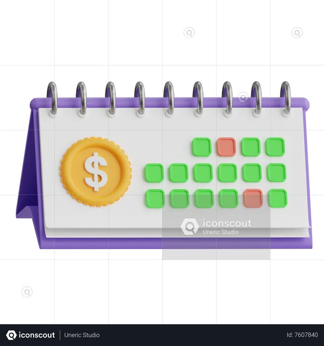 Financial Calendar  3D Icon