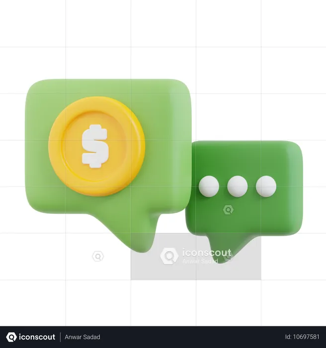 Financial Chat  3D Icon