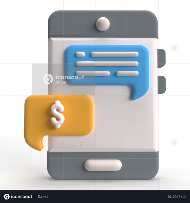 Financial Chat  3D Icon