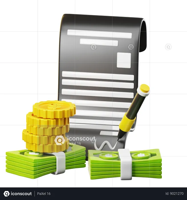 Financial Contract  3D Icon