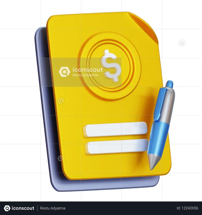 Financial Contract  3D Icon