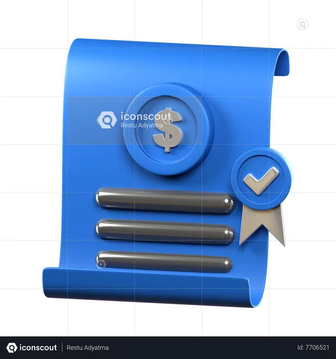 Financial Contract  3D Icon