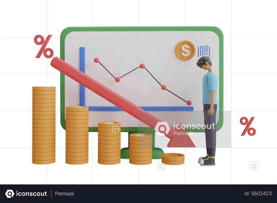 Financial Crisis  3D Illustration