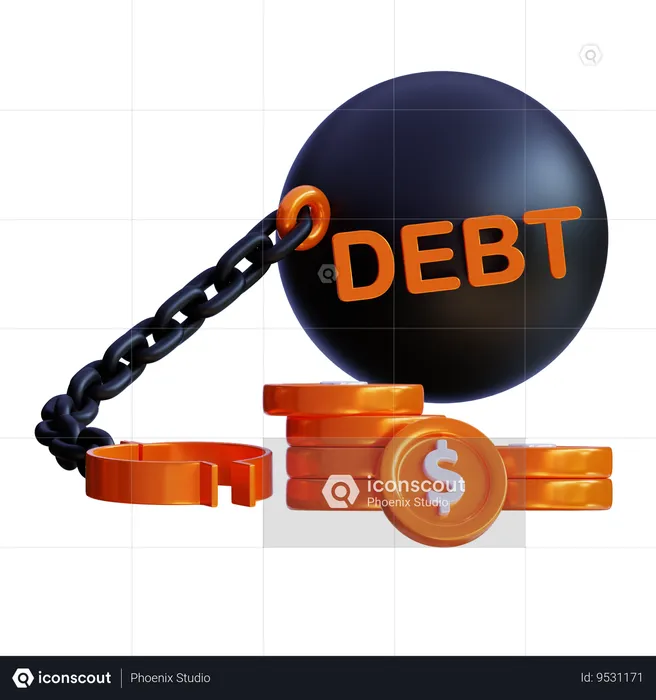 Financial Debt  3D Icon